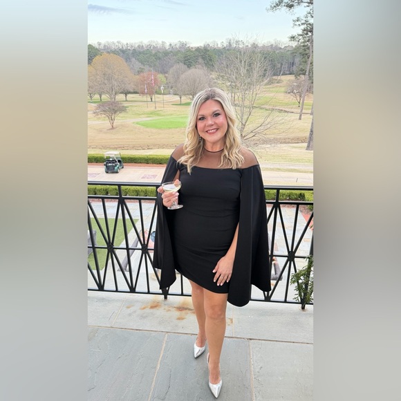 TUCKERNUCK Black Estelle Cape Dress - Picture 3 of 14